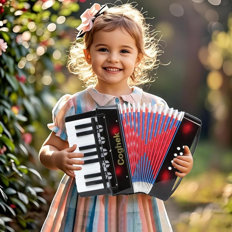 Coghek Black 17 Key 8 Bass Mini Toy Accordion Ideal For Kids Music Education Compact And Portable For Home And Travel - Image 5